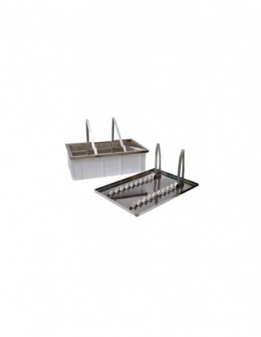 Uncapping table with stainless strainer, dual-function