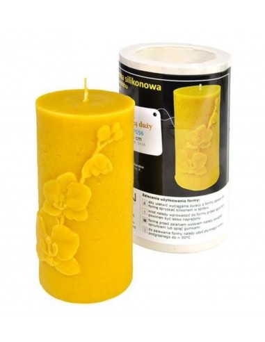 Silicone mould  – Cylinder with Orchid, large