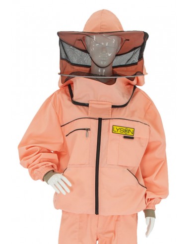 Jacket with hat, zipped - salmon (sizes XS – XXXL)