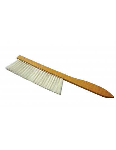 Wooden brush with synthetic bristle, long