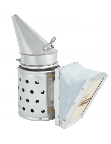 Smoker with heat shield, small, galvanized - BeeTools