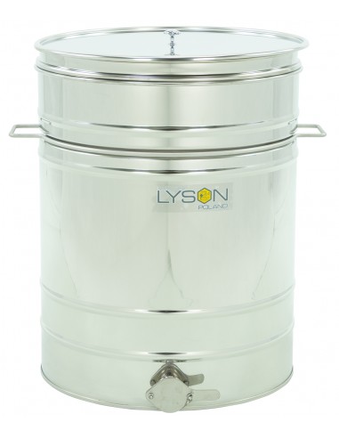 Stainless settling tank 100 l / ~140 kg, with a stainless valve 6/4”, with handles, with stainless sieve – CLASSIC
