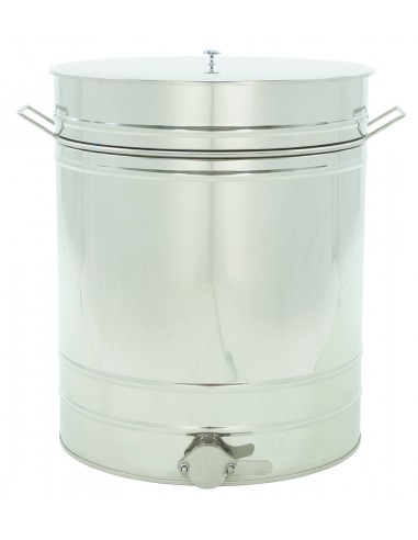 Vasca di decantazione inox 200 l / ~280 kg, con valvola inox 2", con maniglie - CLASSIC