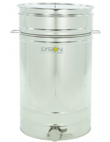 Stainless settling tank 150 l / ~210 kg, with a stainless valve 2”, with handles, with stainless sieve – CLASSIC