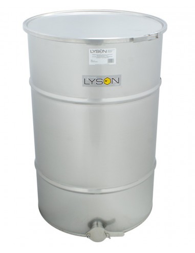 Réservoir de décantation en acier inoxydable 200 l / ~280 kg, avec vanne en acier inoxydable 2" (à la base du tonneau)