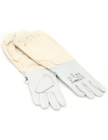 Leather gloves with wide elastic cuff