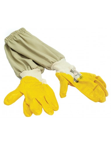 Rubber coated gloves with long cuff