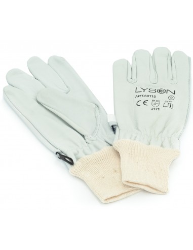 Leather gloves white, short with S-XXL