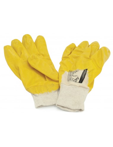 Rubber coated gloves with short cuff