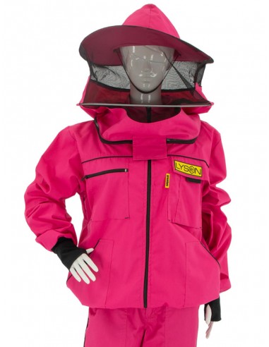 Jacket with hat, zipped, pink (Premium Line)