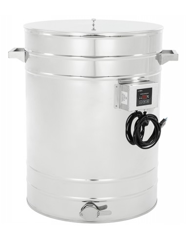 Stainless steel settling tank 100 l with conical bottom with heating jacket - PREMIUM LINE