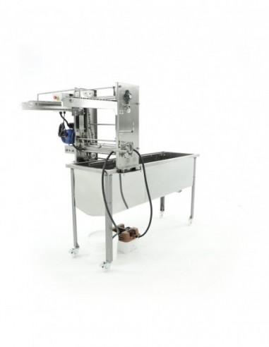 Uncapping machine with blades heated with steamer, 230V, with chain feeder - MINIMA LINE