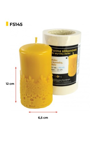 Moule en silicone - Cylindre avec dentelle, grand Moule en silicone - Cylindre avec dentelle, grand