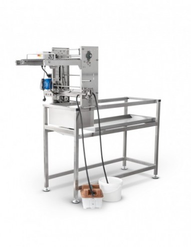 Uncapping table with a 230V chain feeder, with a steam generator, on a frame - MINIMA LINE