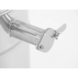 Vasca di decantazione in acciaio inox da 70 l con maniglie, valvola di scarico supplementare e setaccio conico Vasca di decantazione in acciaio inox da 70 l con maniglie, valvola di scarico supplementare e setaccio conico