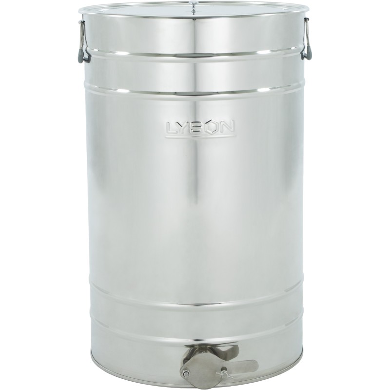 Stainless steel settling tank 150 l / ~210 kg, stainless steel valve 2", handles – CLASSIC