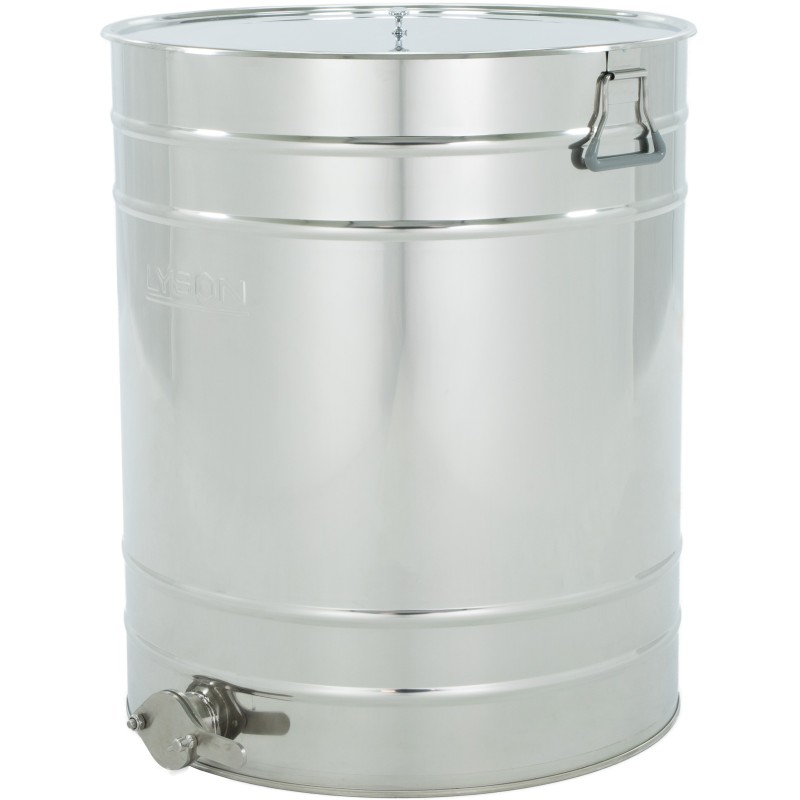 Stainless steel settling tank 200 l / ~280 kg, stainless steel valve 2", handles – CLASSIC