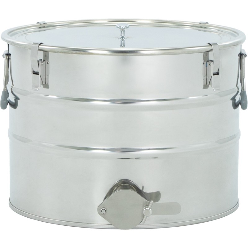 Stainless steel settling tank 30 l / ~40 kg, stainless steel valve 6/4", handles, clamps, gasket – CLASSIC