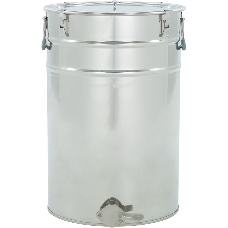 Stainless steel settling tank 70 l / ~100 kg, stainless steel valve 6/4", handles, clamps, gasket – CLASSIC