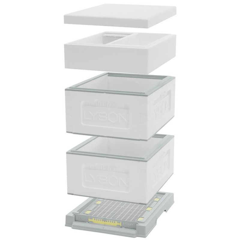 Multi-frame American Langstroth beehive, 10 frames, low roof, not painted Multi-frame American Langstroth beehive, 10 frames, low roof, not painted